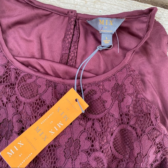 NWT mix by 41 hawthorn raspberry red lace dress - Picture 4 of 8